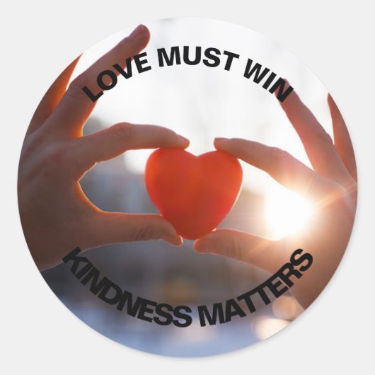 Liebe muss 3" Aufkleber gewinnen (Vorderseite)