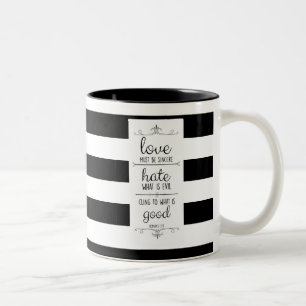 Liebe muss aufrichtig sein Bibelvers Kaffee Tasse