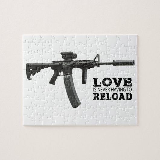 Liebe muss nie AR-15 neu laden Puzzle (Horizontal)