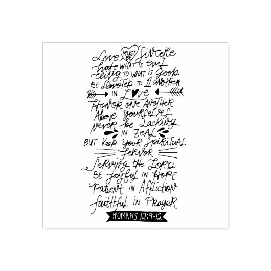 Liebe muss Sincere Valentines Bible Verse sein Gummistempel (Prägung)