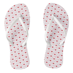 Liebe Muster Flip Flops - Rote Kontur Badesandalen