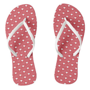 Liebe Muster Flip Flops - Weiße Kontur Badesandalen