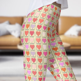 Liebe-Muster für liebliche blonde Gelbvalente Leggings