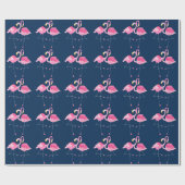 Liebe-Muster für Navy und rosa Flamingos Geschenkpapier (Flach)