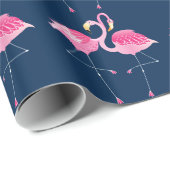 Liebe-Muster für Navy und rosa Flamingos Geschenkpapier (Rolleneckpunkt)