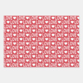 Liebe Muster in Rot und Weiß Geschenkpapier Set (Vorderseite 3)