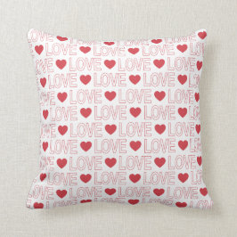 Liebe Muster Kissen - Rote Kontur