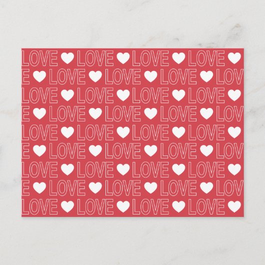 Liebe Muster Postkarte - Weiße Kontur (Vorderseite)