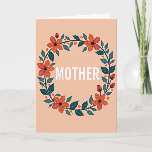 Liebe Mutter Blumenkranz Karte (Vorderseite)