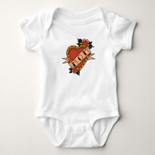 Liebe Mutter, die das alte Schulherz hat Baby Strampler