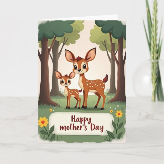 Liebe Mutter Hirsch Tag Karte (Vorderseite)