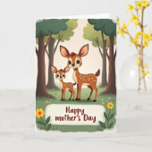 Liebe Mutter Hirsch Tag Karte (Gelbe Blume)