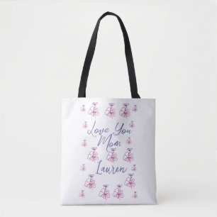 liebe mutter lila mauve blumen mauve name einfach tasche