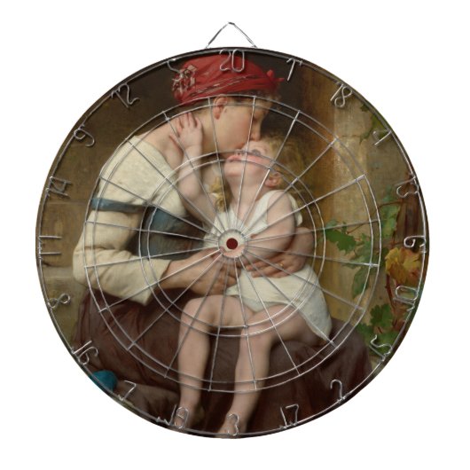Liebe Mutter mit ihrem Adorable Child (Perrault) Dartscheibe (vorne)