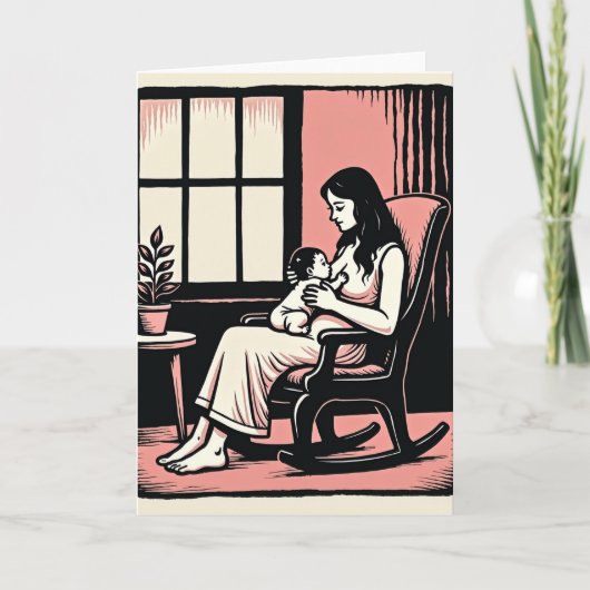 Liebe Mutter Szene Kunstkarte Karte (Vorderseite)