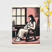 Liebe Mutter Szene Kunstkarte Karte (Gelbe Blume)