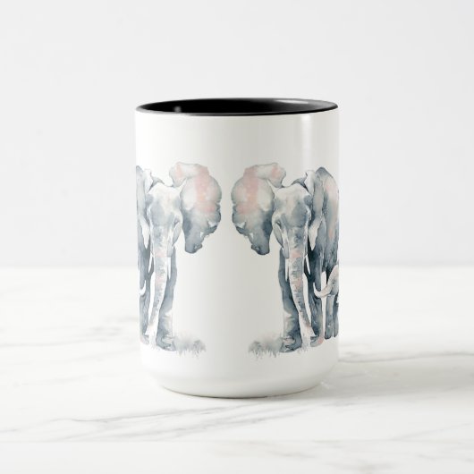Liebe Mutter Zitat Elefant & Kind Tasse (Zentrum)