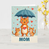 Liebe Mutterkatze Tag Karte (Gelbe Blume)