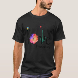 Liebe Mutterleben Blume Watercolor Bird Niedlich M T-Shirt