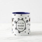 Liebe My Airedale Terrier Dog Pawprint Tasse (Zentrum)