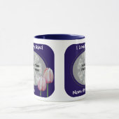 Liebe My Babci Pink Tulips Polnische Großmutter Ta Tasse (Zentrum)