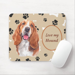 Liebe My Basset Hound Hund Pawprint Mousepad