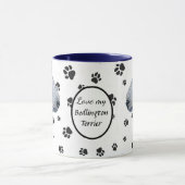 Liebe My Bedlington Terrier Dog Pawprint Tasse (Zentrum)