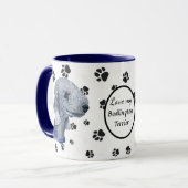 Liebe My Bedlington Terrier Dog Pawprint Tasse (Vorderseite Links)