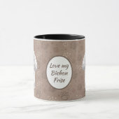 Liebe My Bichon Frise Dog Pawprint Tasse (Zentrum)