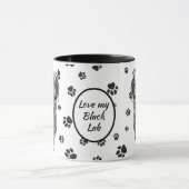 Liebe My Black Labrador Retriever Dog Pawprint Tasse (Zentrum)
