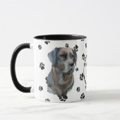 Liebe My Black Labrador Retriever Dog Pawprint Tasse (Links)