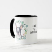 Liebe My Boston Terrier Wreath Coffee Tasse (Vorderseite Links)