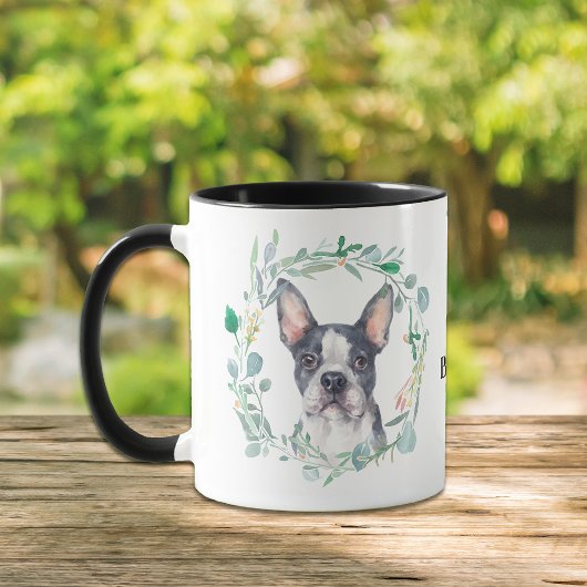 Liebe My Boston Terrier Wreath Coffee Tasse