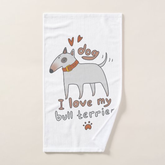 Liebe My Bull Terrier Badhandtuch Set (Handtuch)