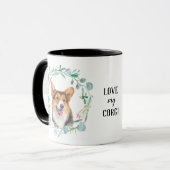 Liebe My Cardigan Corgi Wreath Tasse (Vorderseite Links)