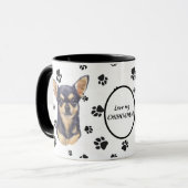 Liebe My Chihuahua Dog Pawprint Tasse (Vorderseite Links)