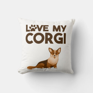 LIEBE MY CORGI mit Hunde-Illustration Kissen