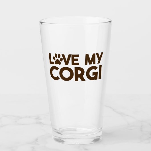LIEBE MY CORGI PAW GLAS (Vorderseite)