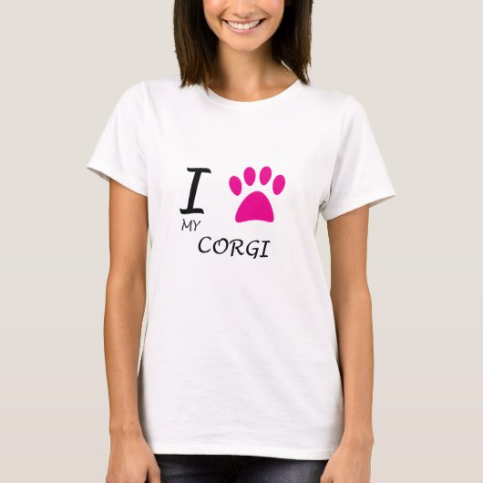 Liebe My Corgi Paw T-Shirt (Vorderseite)