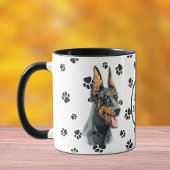 Liebe My Doberman Pinscher Dog Pawprint Tasse