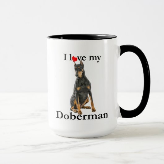 Liebe My Doberman Tasse (Rechts)