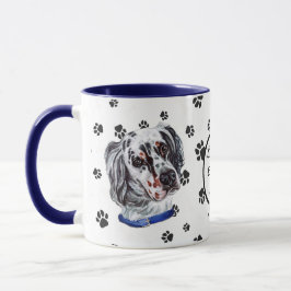 Liebe My English Setter Dog Pawprint Tasse