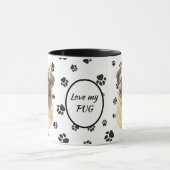 Liebe My Fawn Mops Dog Pawprint Tasse (Zentrum)