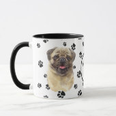 Liebe My Fawn Mops Dog Pawprint Tasse (Links)