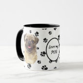 Liebe My Fawn Mops Dog Pawprint Tasse (Vorderseite Links)
