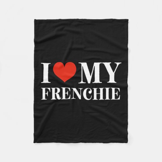 Liebe My Frenchie Fleecedecke (Vorderseite)