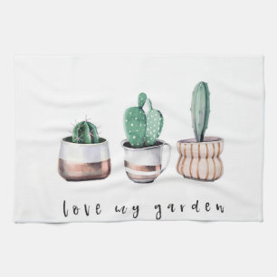 Liebe My Garden Cactus Geschirrtuch