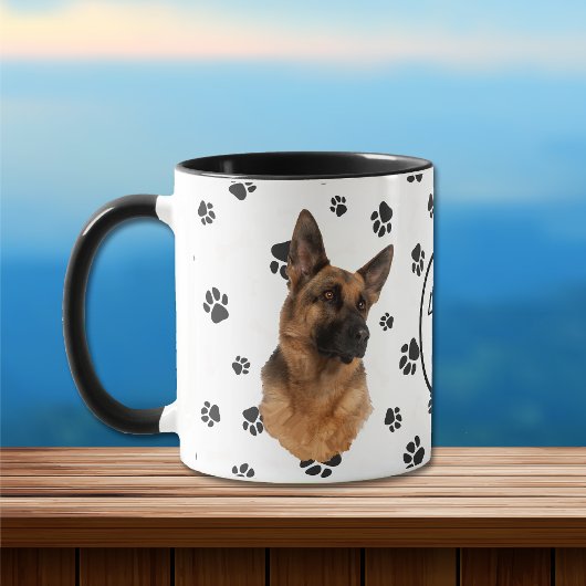 Liebe My German Shepherd Dog Pawprint Tasse