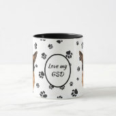 Liebe My German Shepherd Dog Pawprint Tasse (Zentrum)
