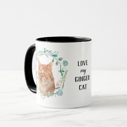 Liebe My Ginger Cat Wreath Coffee Tasse (Vorderseite Links)